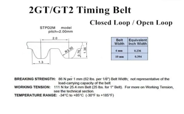 GT2 timing belt 6mm Rubber open loop belt for 3D printer - Image 2