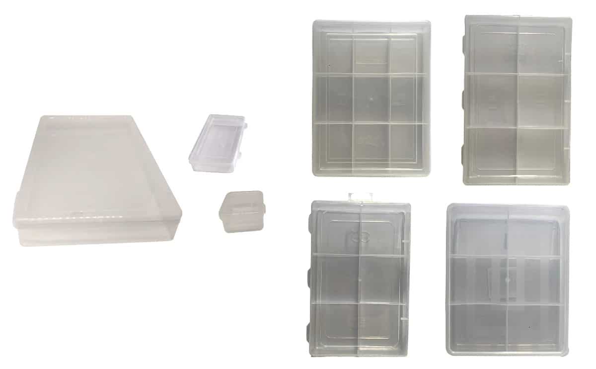 Plastic Transparent box with and without partition small plastic box