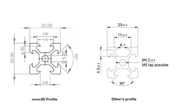 Aluminium Profiles 2020 V Slot Extrusion black anodized for 3d printer machine - Image 2