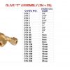 ND489 brass fittings T MALE 2 2