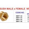 ND525 brass fittings bush m f 2