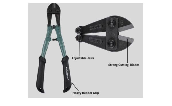 Bolt cutter with molybdenum steel blades eastman brand to cutting bolts, chains, padlocks, rebar and wire mesh - Image 4