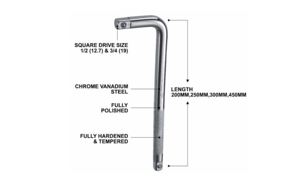 L spanner Type Induction Hardened L Shaped Socket Handle for automobile hand tools - Image 3