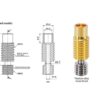 E3D V6 heatbreak Bimetal Titanium alloy brass heatbreak for 3D printer hotend throat for Prusa i3 MK3 thread smooth - Image 3