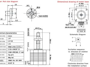 Nema17 4Kgcm/4.4Kgcm stepper motor 1.5A with 6pin JST to 4pin JST wire for 3D printer - 4 kgcm D shaft 1m wire