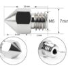 MK8 Zirconium Nozzle Swiss Chrome Copper Nozzle size 0.4mm for 1.75mm filament 3D printer extruder - Image 3