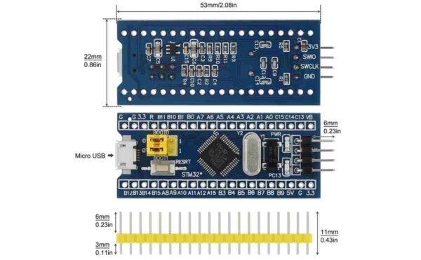 STM32F103C8T6 ARM STM32 Minimum System Board Microcomputer STM32 ARM - Image 2