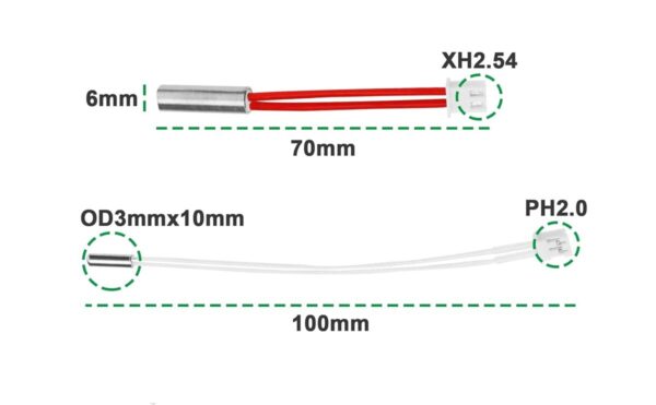 Neptune 4 Thermistor NTC 100K Fit for Neptune 4/4 Pro 3D Printer Hotend - Image 3