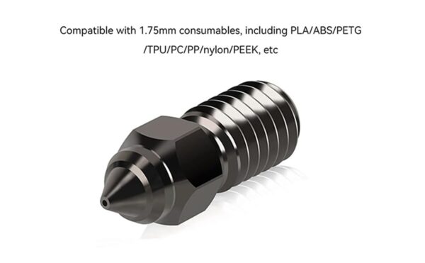 Ender 3 V3 SE Hardened Steel Nozzle – 0.4mm High-Strength Nozzle for 1.75mm Filament, Abrasion-Resistant Upgrade - Image 2