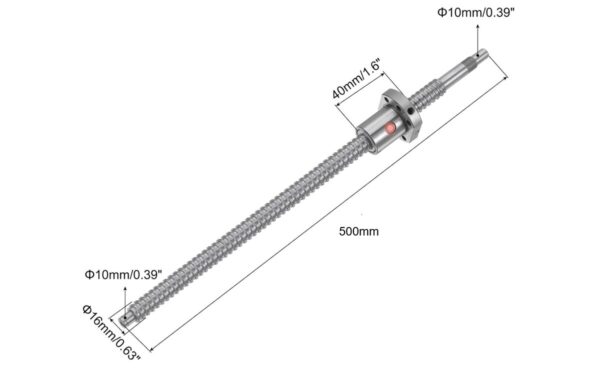 SFU1605 Ball Screw with Nut & Machined Ends – High Precision Linear Motion Lead Screw - Image 2