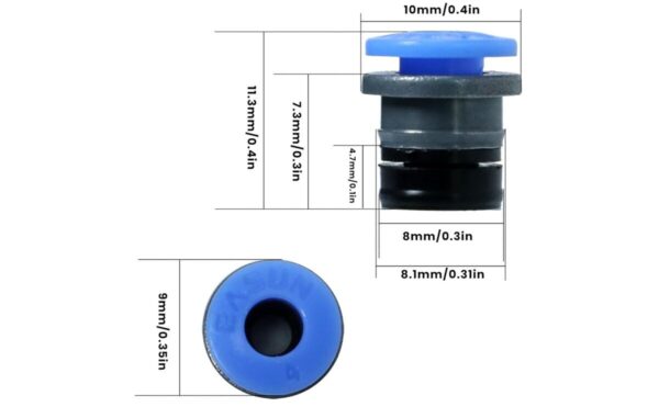 ECAS04 Teflon Pneumatic Fitting – 4mm Tube Push Connector with M6 Thread for Bowden Extruder, PC4-M6 - Image 2